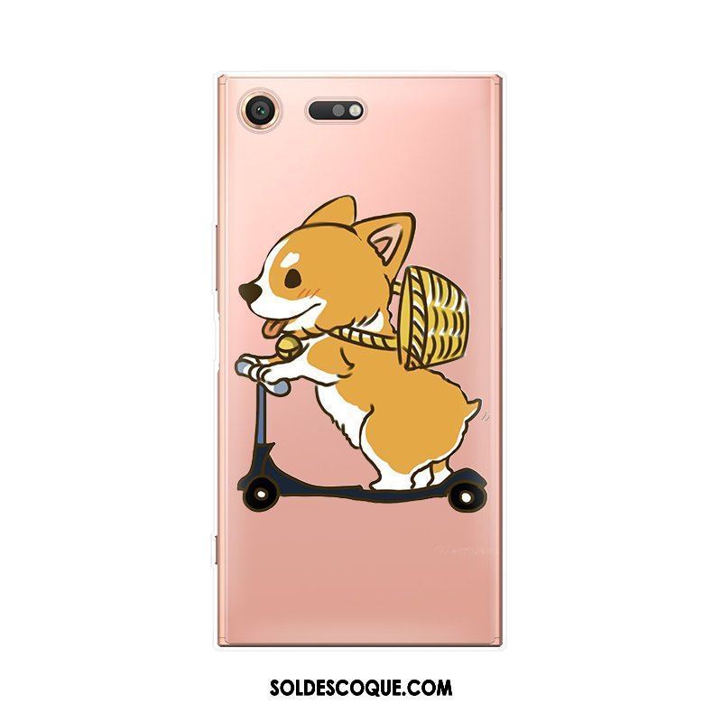 Coque Sony Xperia Xz1 Compact Incassable Rose Très Mince Téléphone Portable Étui Pas Cher