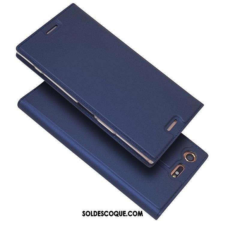 Coque Sony Xperia Xz1 Compact Noir Étui En Cuir Incassable Téléphone Portable Fluide Doux En Vente