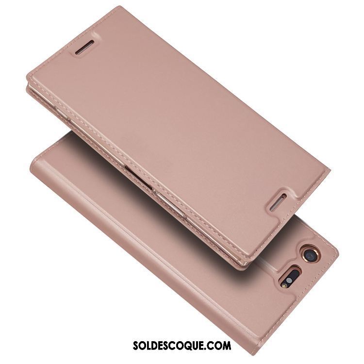 Coque Sony Xperia Xz1 Compact Noir Étui En Cuir Incassable Téléphone Portable Fluide Doux En Vente