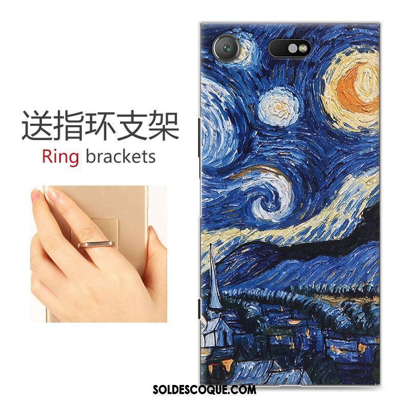 Coque Sony Xperia Xz1 Compact Peinture Étui Téléphone Portable Difficile Rose En Vente