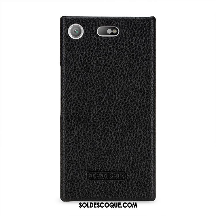 Coque Sony Xperia Xz1 Compact Protection Cuir Véritable Modèle Fleurie Très Mince Violet Pas Cher