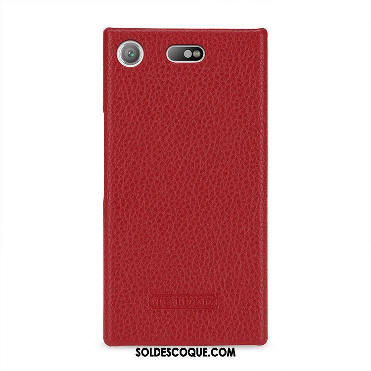 Coque Sony Xperia Xz1 Compact Protection Cuir Véritable Modèle Fleurie Très Mince Violet Pas Cher