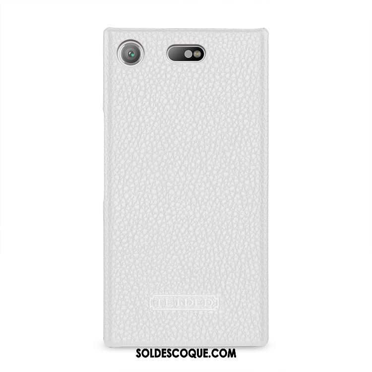 Coque Sony Xperia Xz1 Compact Protection Cuir Véritable Modèle Fleurie Très Mince Violet Pas Cher