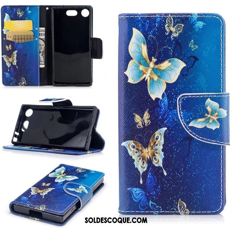 Coque Sony Xperia Xz1 Compact Protection Incassable Téléphone Portable Étui Bleu Pas Cher