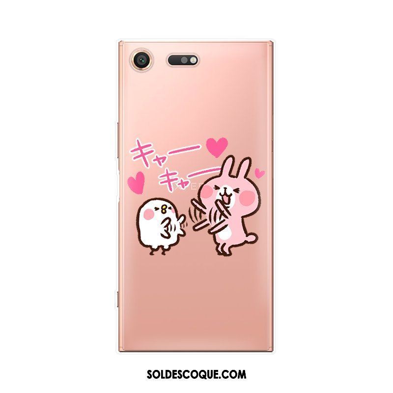 Coque Sony Xperia Xz1 Compact Rose Fluide Doux Étui Personnalisé Très Mince Pas Cher