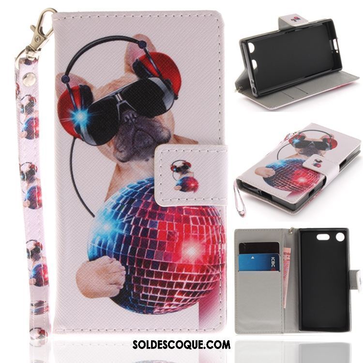 Coque Sony Xperia Xz1 Compact Rose Téléphone Portable Incassable Étui Étui En Cuir Pas Cher