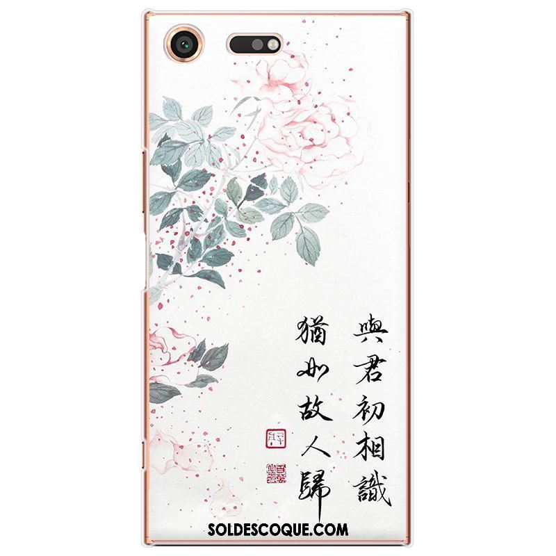 Coque Sony Xperia Xz1 Compact Étui Téléphone Portable Style Chinois Rose Protection En Ligne