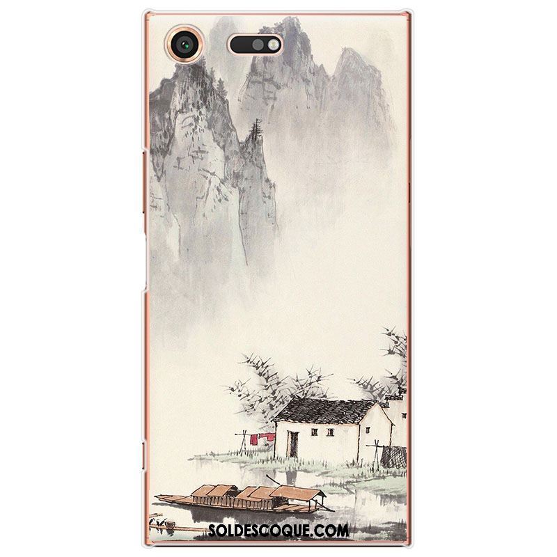 Coque Sony Xperia Xz1 Compact Étui Téléphone Portable Style Chinois Rose Protection En Ligne