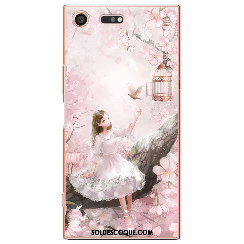 Coque Sony Xperia Xz1 Compact Étui Téléphone Portable Style Chinois Rose Protection En Ligne