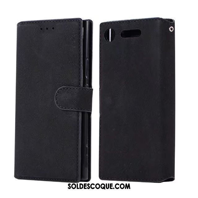 Coque Sony Xperia Xz1 Gris Délavé En Daim Bovins Protection Étui En Cuir Pas Cher