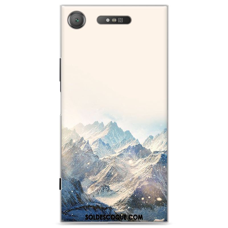 Coque Sony Xperia Xz1 Incassable Bleu Peinture Difficile Étui En Ligne