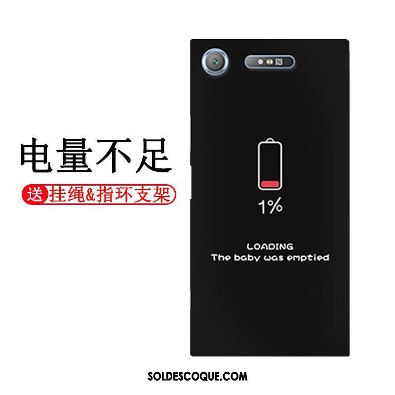 Coque Sony Xperia Xz1 Noir Simple Tout Compris Protection Fluide Doux Soldes
