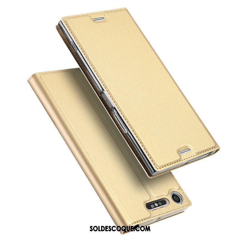 Coque Sony Xperia Xz1 Or Protection Étui En Cuir Téléphone Portable Carte France