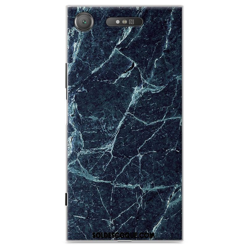 Coque Sony Xperia Xz1 Peinture Étui Difficile Téléphone Portable Bleu Marin En Vente