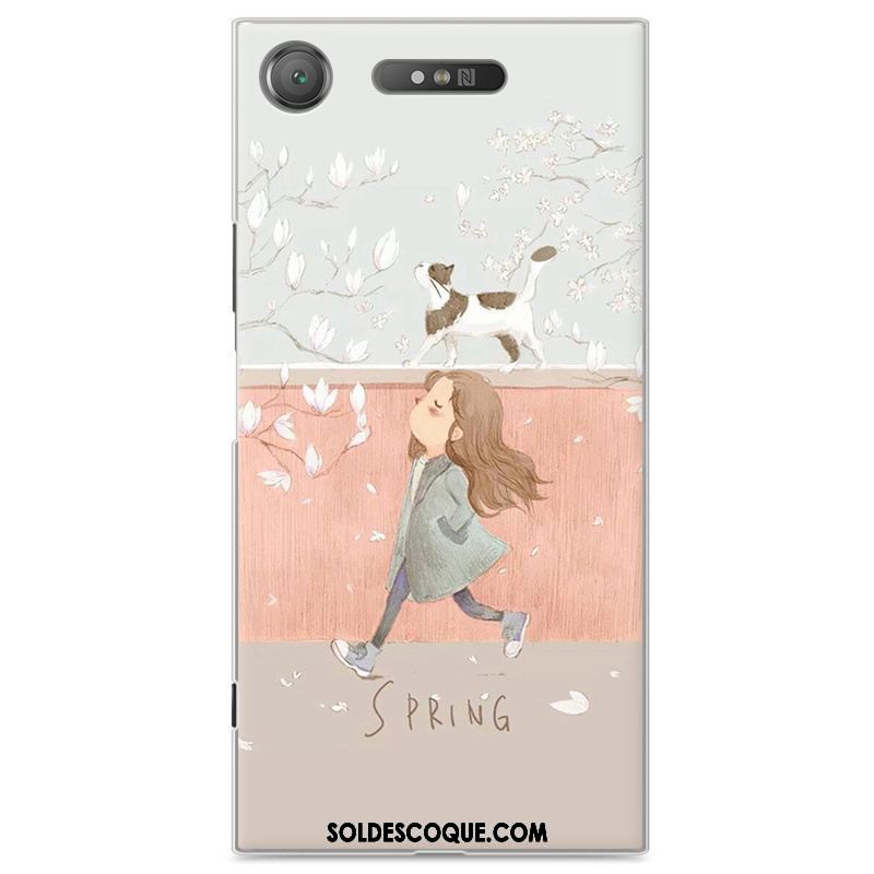 Coque Sony Xperia Xz1 Protection Dessin Animé Rose Téléphone Portable Difficile Soldes