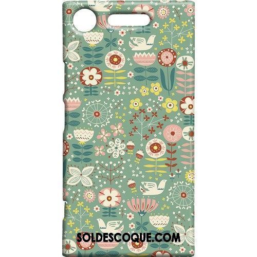 Coque Sony Xperia Xz1 Téléphone Portable Étui Délavé En Daim Vert Rose En Ligne