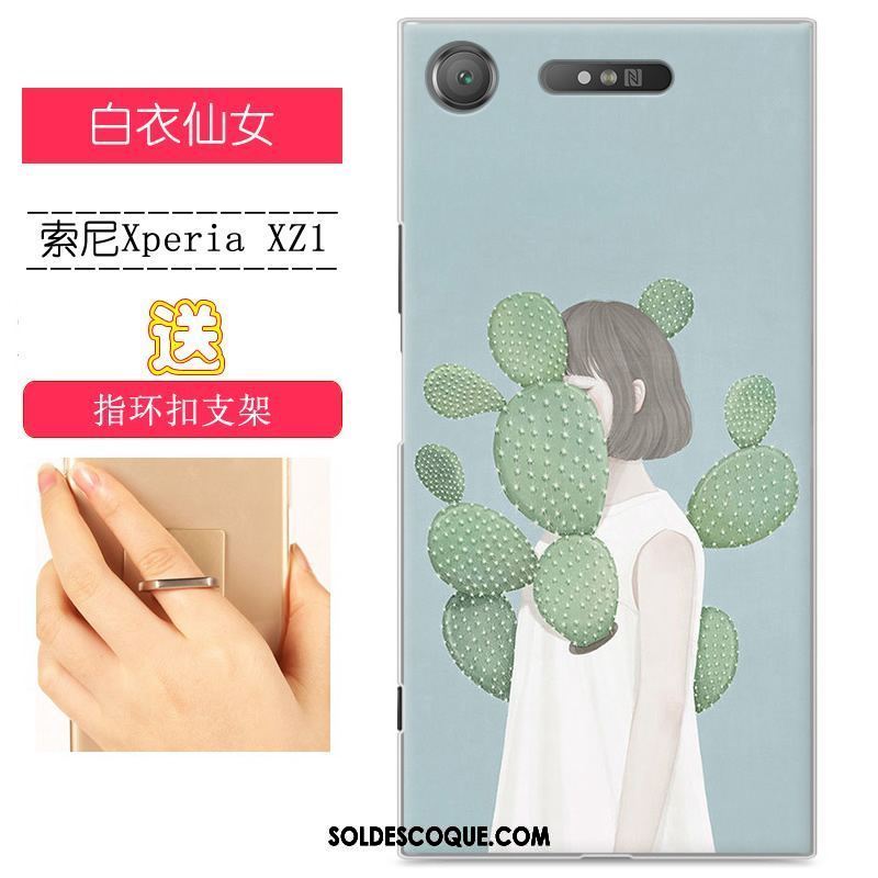 Coque Sony Xperia Xz1 Vert Difficile Téléphone Portable Peinture Personnalité Housse En Ligne