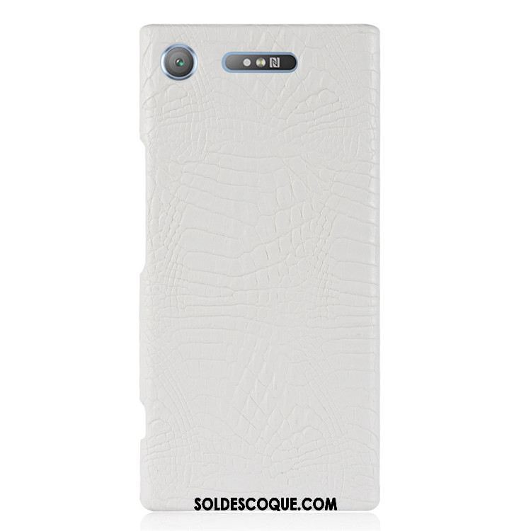 Coque Sony Xperia Xz1 Vintage Noir Crocodile Modèle Difficile Étui Pas Cher