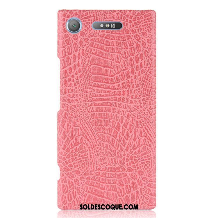 Coque Sony Xperia Xz1 Vintage Noir Crocodile Modèle Difficile Étui Pas Cher