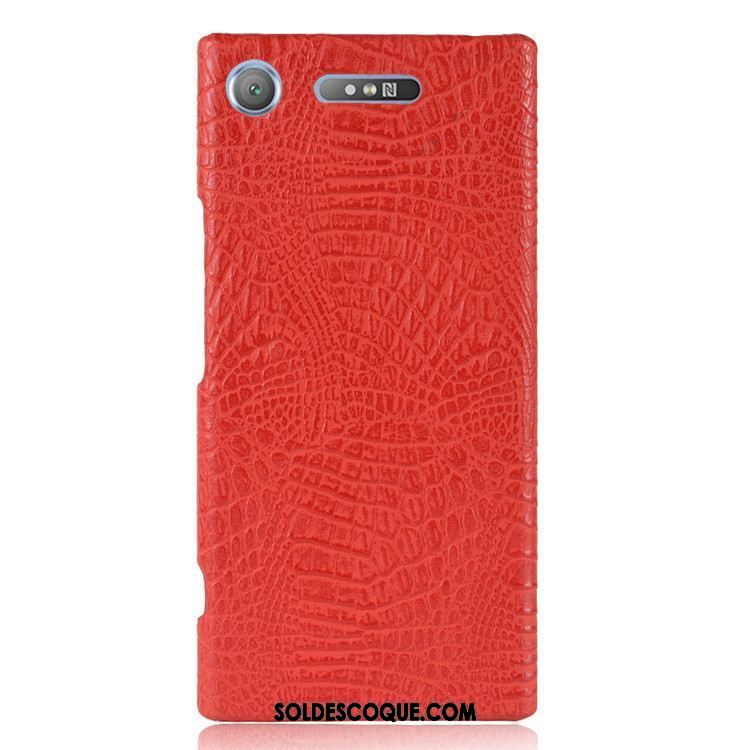 Coque Sony Xperia Xz1 Vintage Noir Crocodile Modèle Difficile Étui Pas Cher