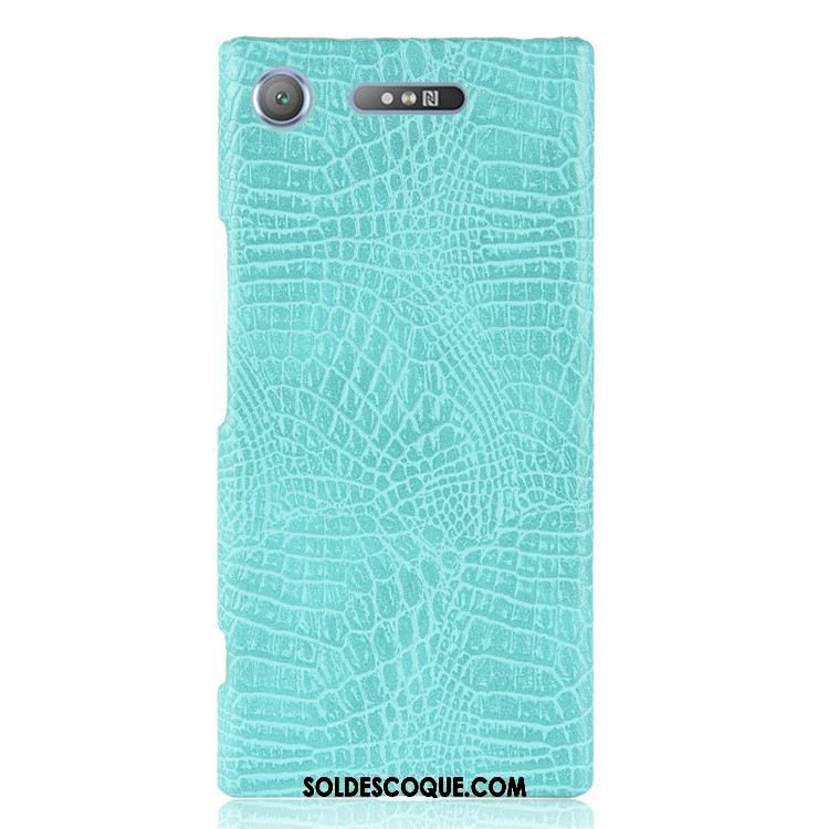 Coque Sony Xperia Xz1 Vintage Noir Crocodile Modèle Difficile Étui Pas Cher