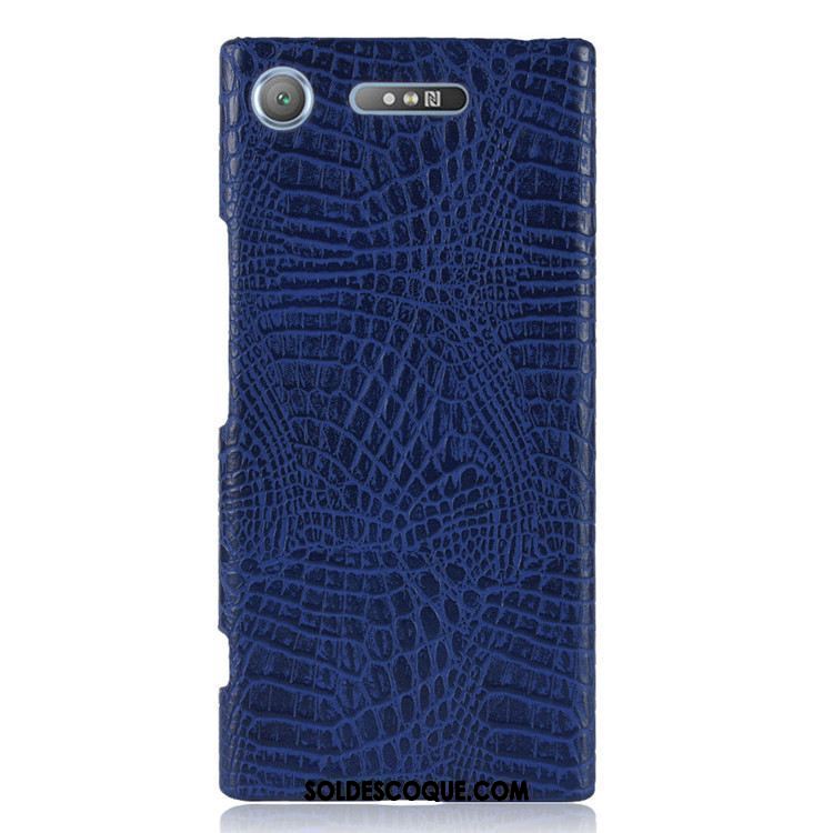 Coque Sony Xperia Xz1 Vintage Noir Crocodile Modèle Difficile Étui Pas Cher