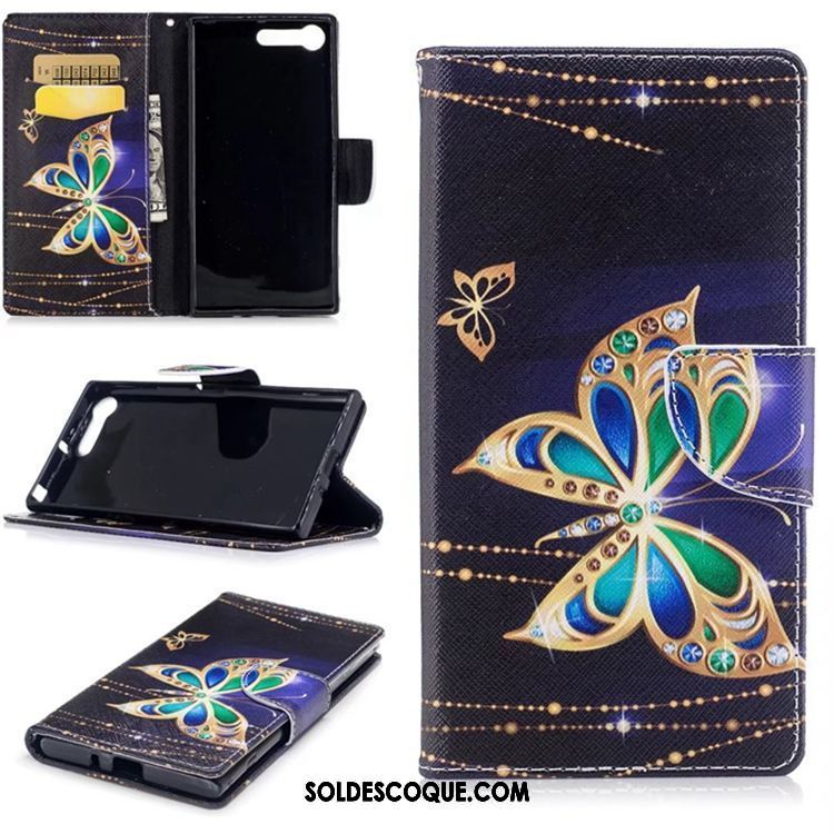 Coque Sony Xperia Xz1 Étui Ours Téléphone Portable Étui En Cuir Peinture France