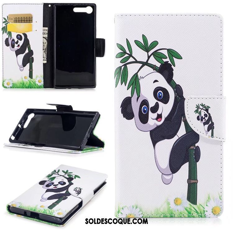 Coque Sony Xperia Xz1 Étui Ours Téléphone Portable Étui En Cuir Peinture France