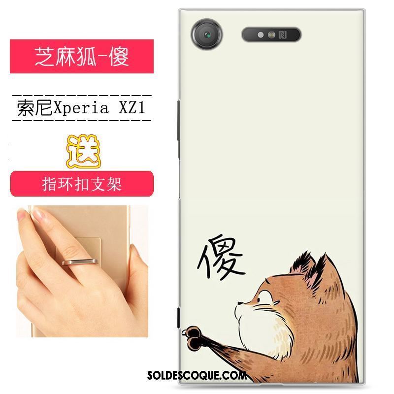 Coque Sony Xperia Xz1 Étui Peinture Difficile Jaune Créatif Housse Soldes