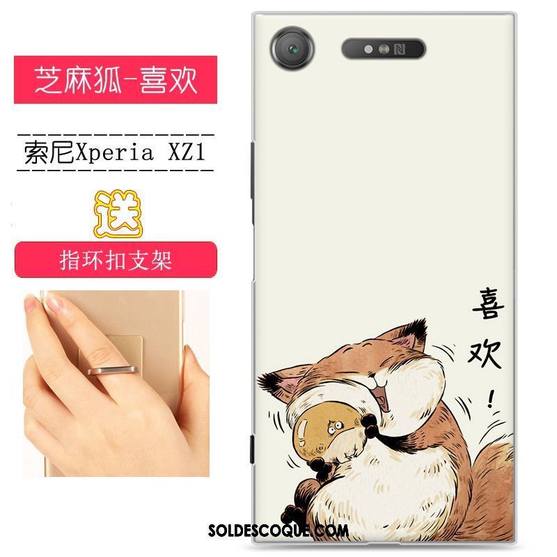 Coque Sony Xperia Xz1 Étui Peinture Difficile Jaune Créatif Housse Soldes