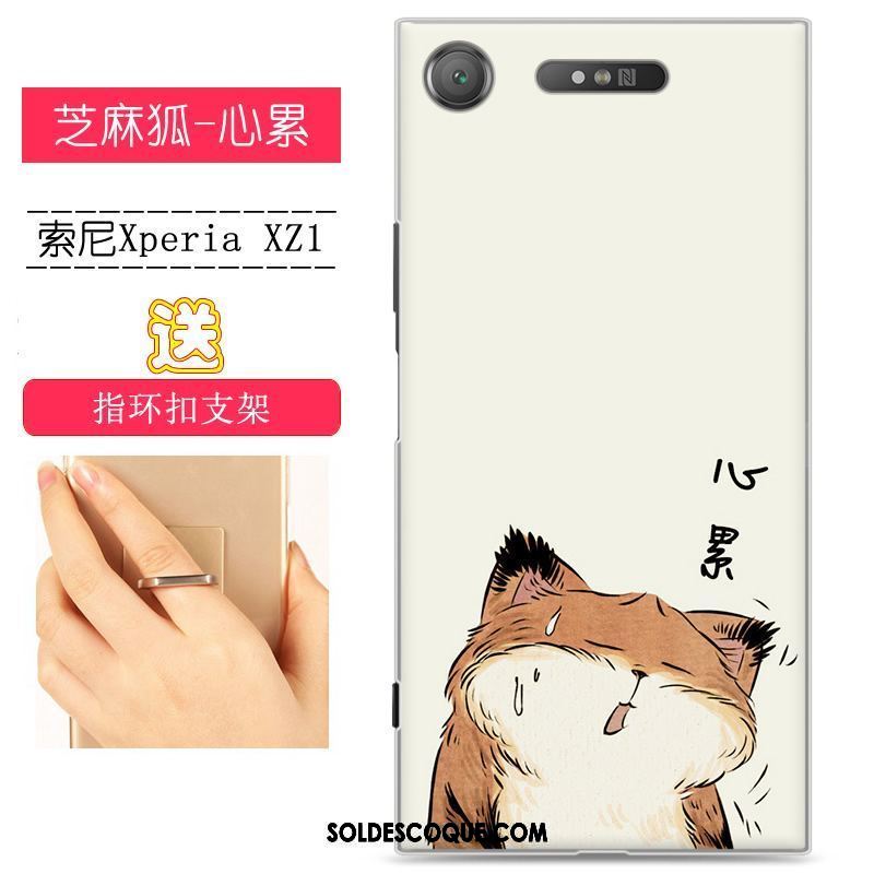 Coque Sony Xperia Xz1 Étui Peinture Difficile Jaune Créatif Housse Soldes