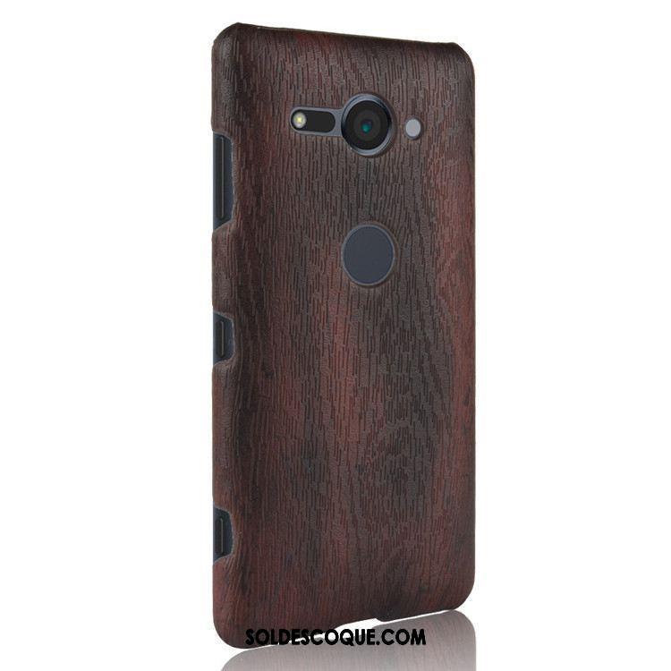 Coque Sony Xperia Xz2 Compact Légères Étui Cuir Grain De Bois Clair En Vente