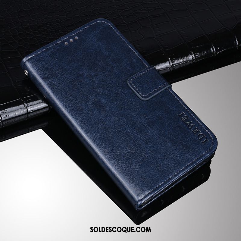 Coque Sony Xperia Xz2 Compact Étui Protection Téléphone Portable Étui En Cuir Bleu Housse Pas Cher