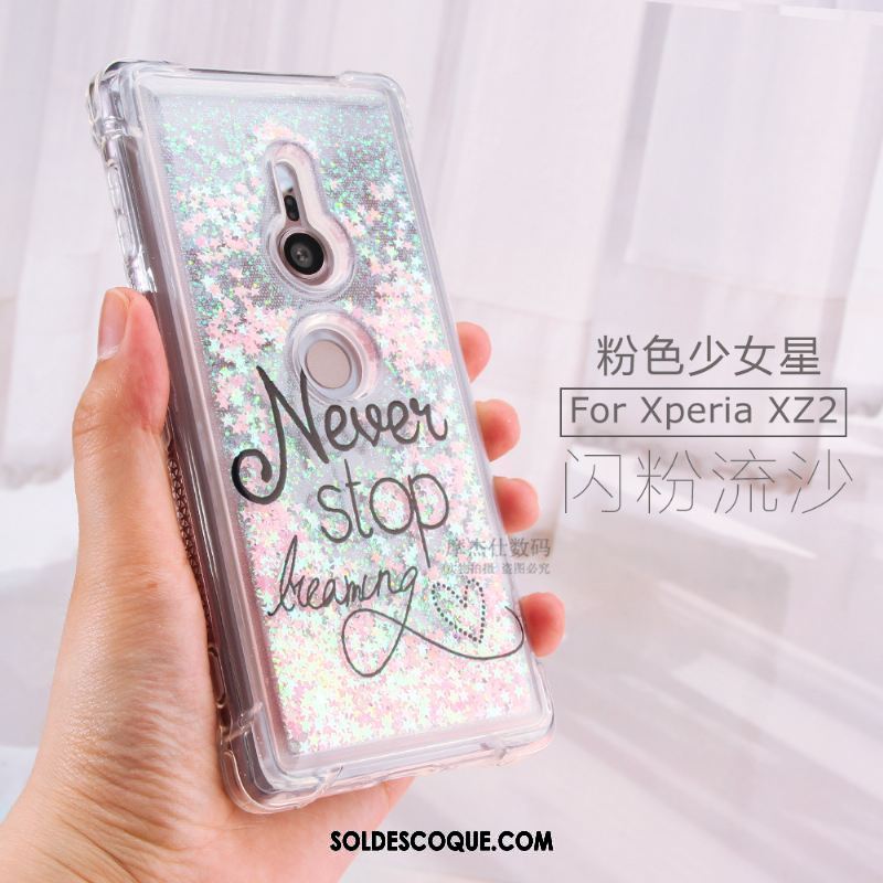 Coque Sony Xperia Xz2 Créatif Rose Incassable Quicksand Étui France