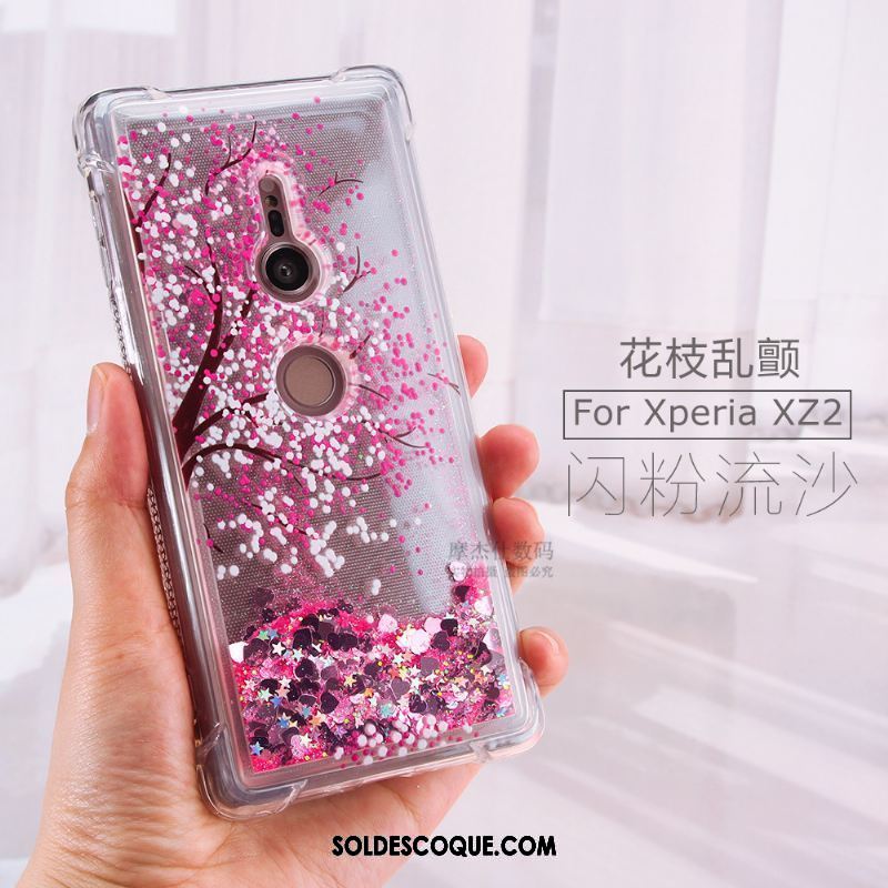 Coque Sony Xperia Xz2 Créatif Rose Incassable Quicksand Étui France