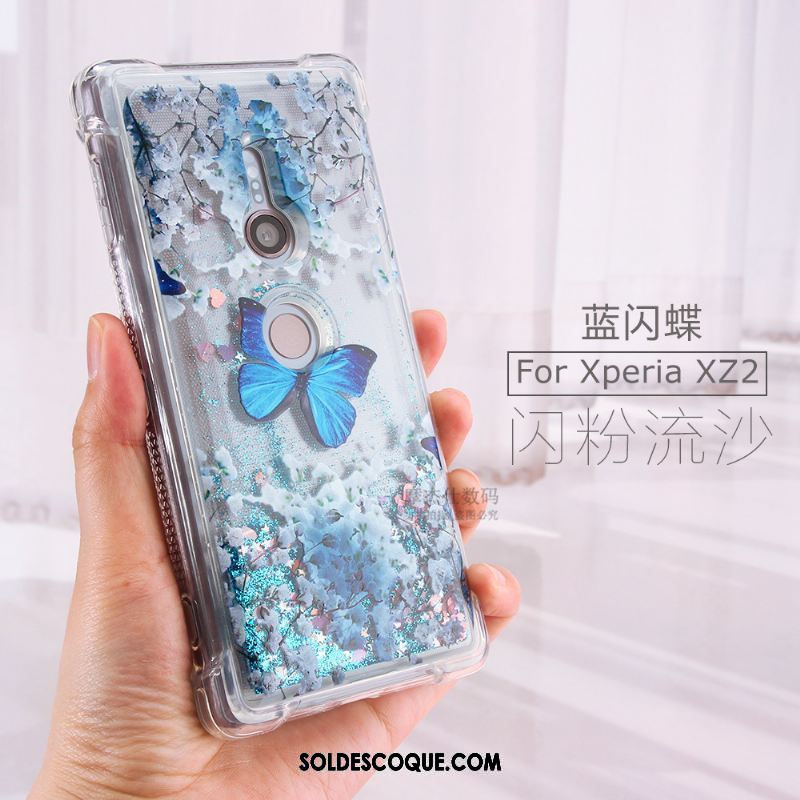 Coque Sony Xperia Xz2 Créatif Rose Incassable Quicksand Étui France