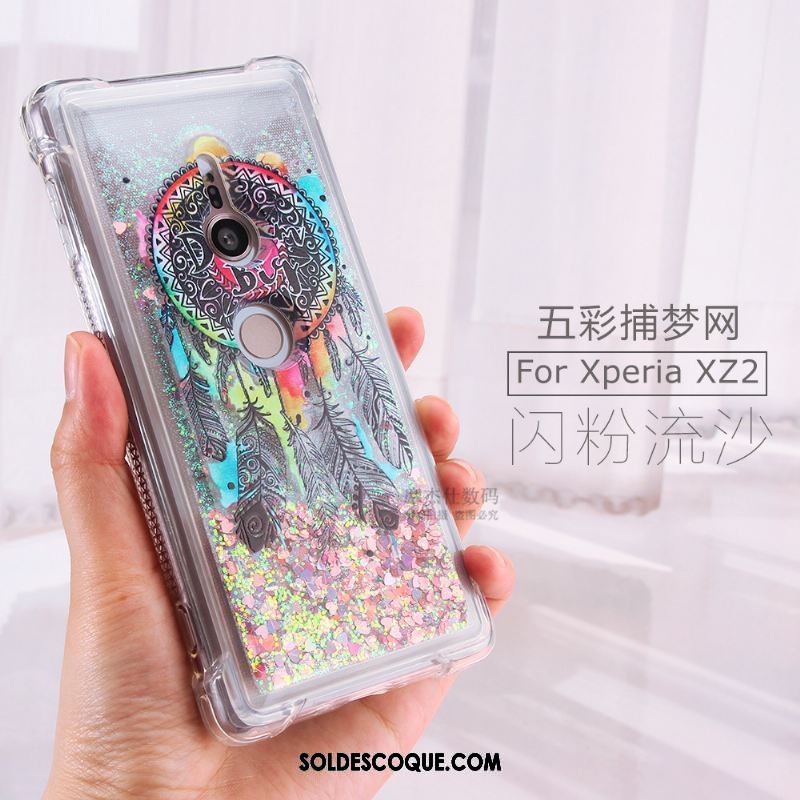 Coque Sony Xperia Xz2 Créatif Rose Incassable Quicksand Étui France