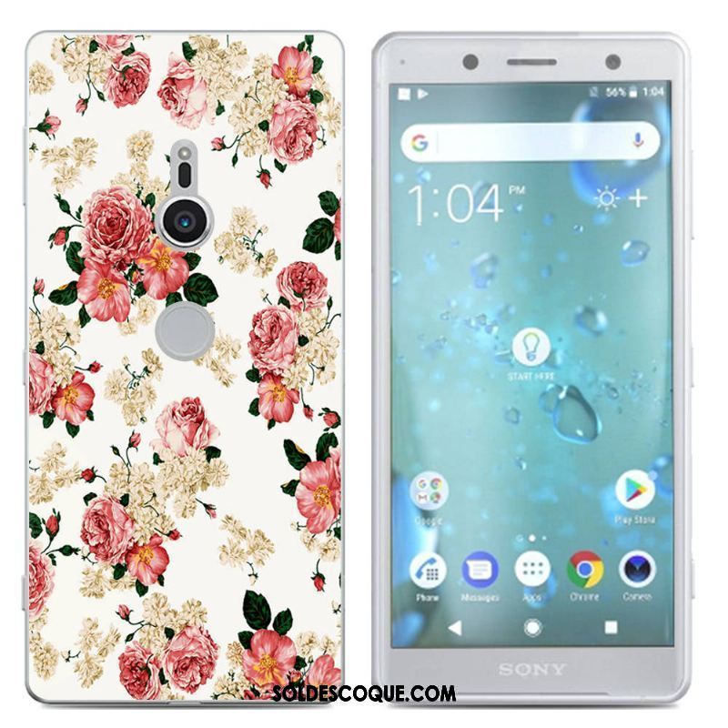 Coque Sony Xperia Xz2 Personnalité Coque En Silicone Rose Simple Créatif En Vente