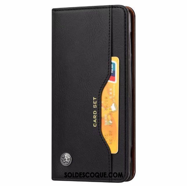 Coque Sony Xperia Xz2 Portefeuille Téléphone Portable Étui En Cuir Protection Noir Housse Soldes