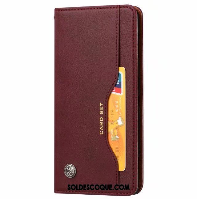 Coque Sony Xperia Xz2 Portefeuille Téléphone Portable Étui En Cuir Protection Noir Housse Soldes