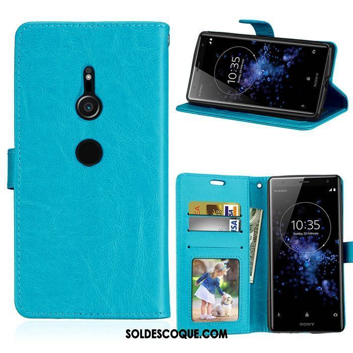 Coque Sony Xperia Xz2 Téléphone Portable Portefeuille Étui En Cuir Fluide Doux Protection En Vente