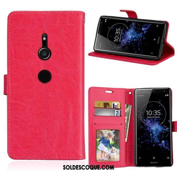 Coque Sony Xperia Xz2 Téléphone Portable Portefeuille Étui En Cuir Fluide Doux Protection En Vente