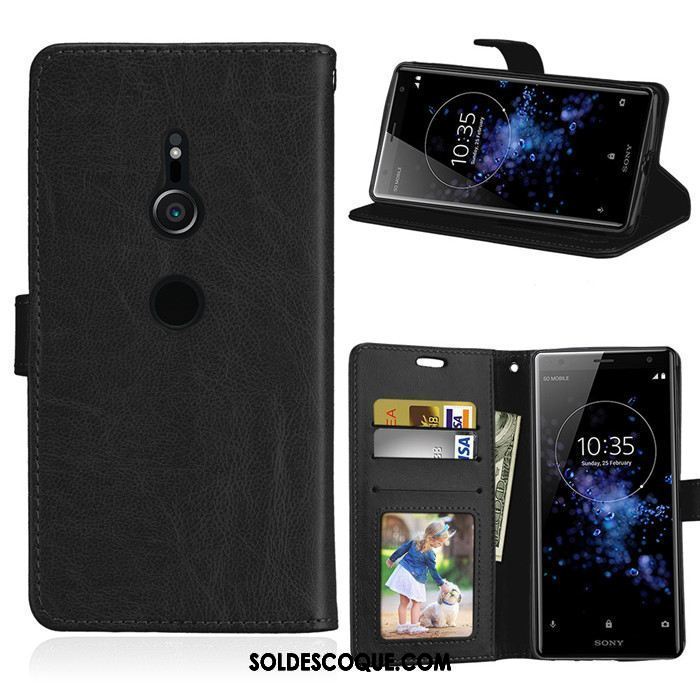 Coque Sony Xperia Xz2 Téléphone Portable Portefeuille Étui En Cuir Fluide Doux Protection En Vente