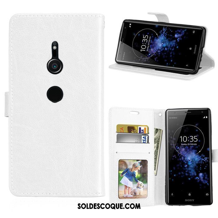 Coque Sony Xperia Xz2 Téléphone Portable Portefeuille Étui En Cuir Fluide Doux Protection En Vente