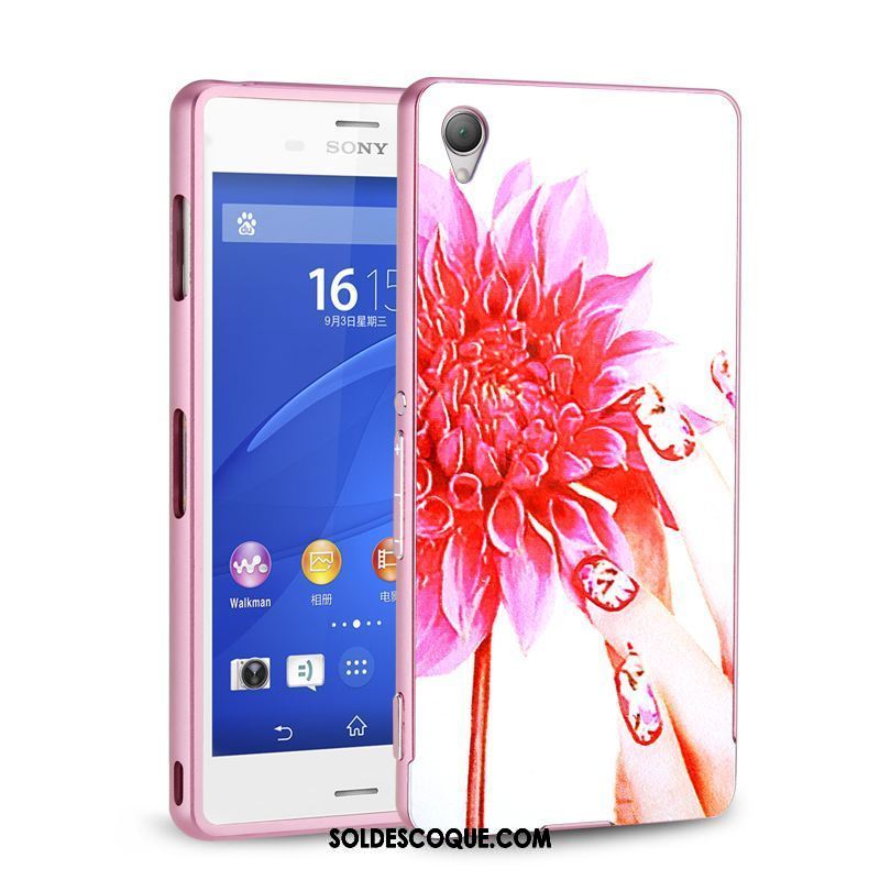 Coque Sony Xperia Z3+ Métal Bleu Téléphone Portable Couvercle Arrière Border En Ligne