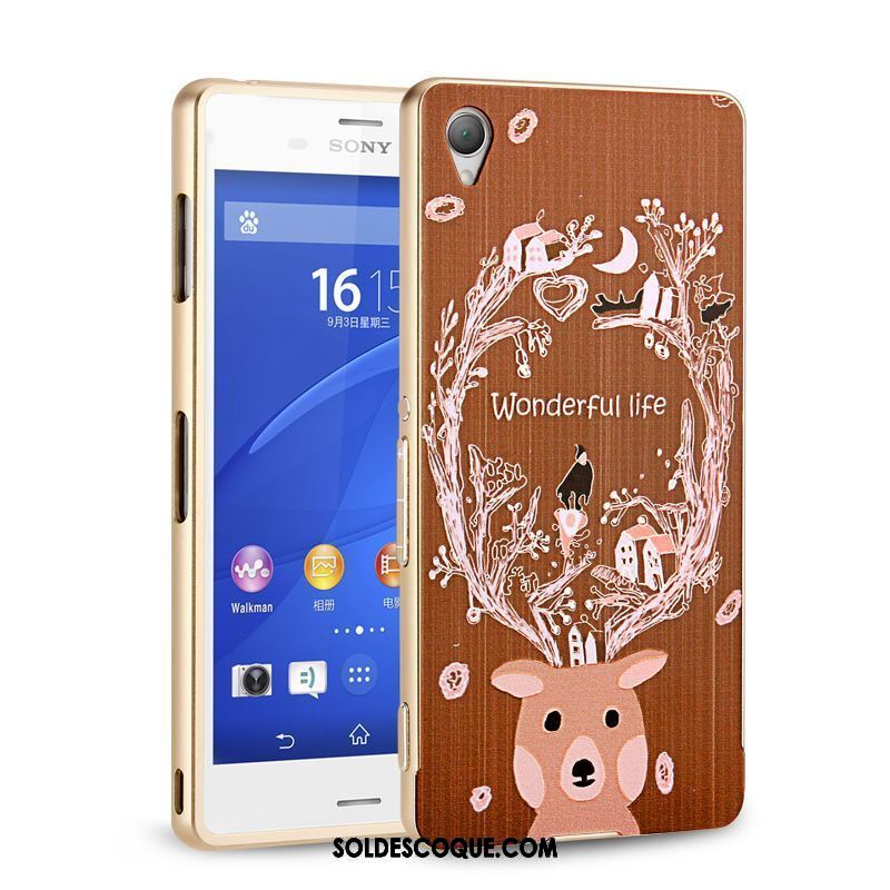 Coque Sony Xperia Z3+ Métal Bleu Téléphone Portable Couvercle Arrière Border En Ligne