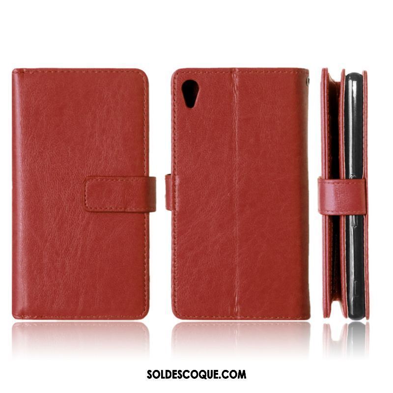 Coque Sony Xperia Z3+ Protection Portefeuille Téléphone Portable Rouge Tout Compris France