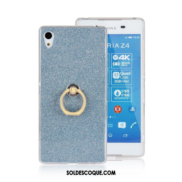 Coque Sony Xperia Z3+ Silicone Rose Incassable Anneau Étui Soldes