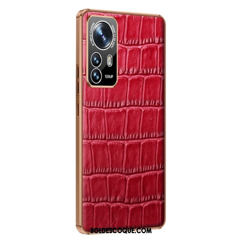 Coque Xiaomi 12 / 12X Cuir Véritable Texture Crocodile