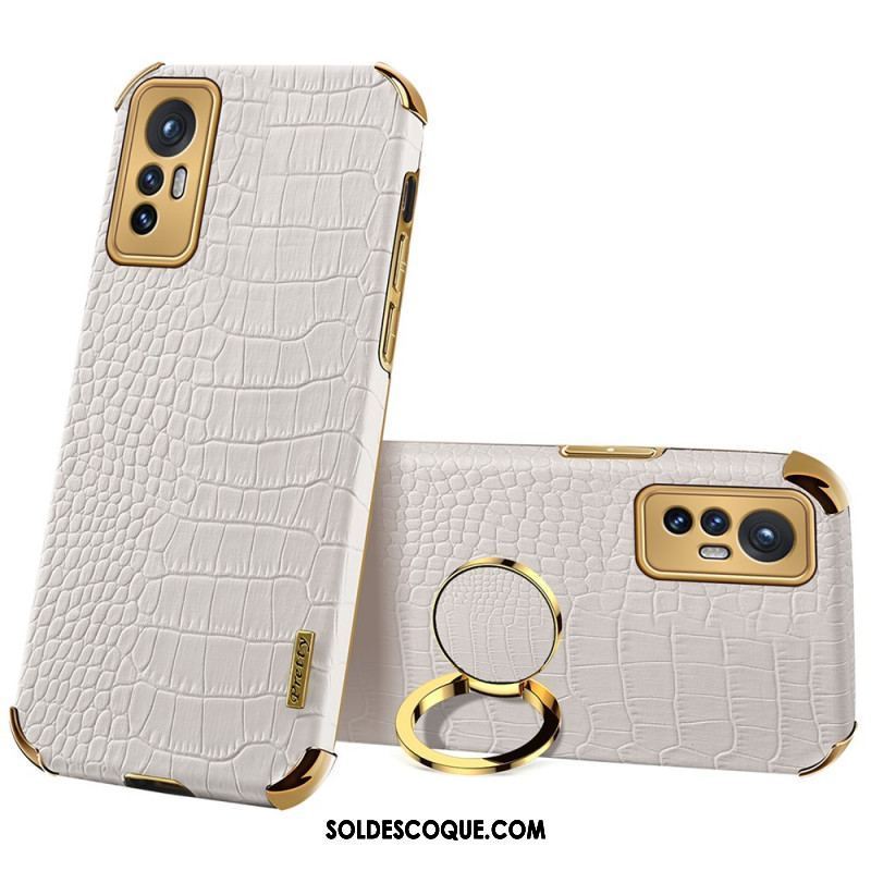 Coque  Xiaomi 12 / 12X  Effet Peau de Crocodile Anneau-Support